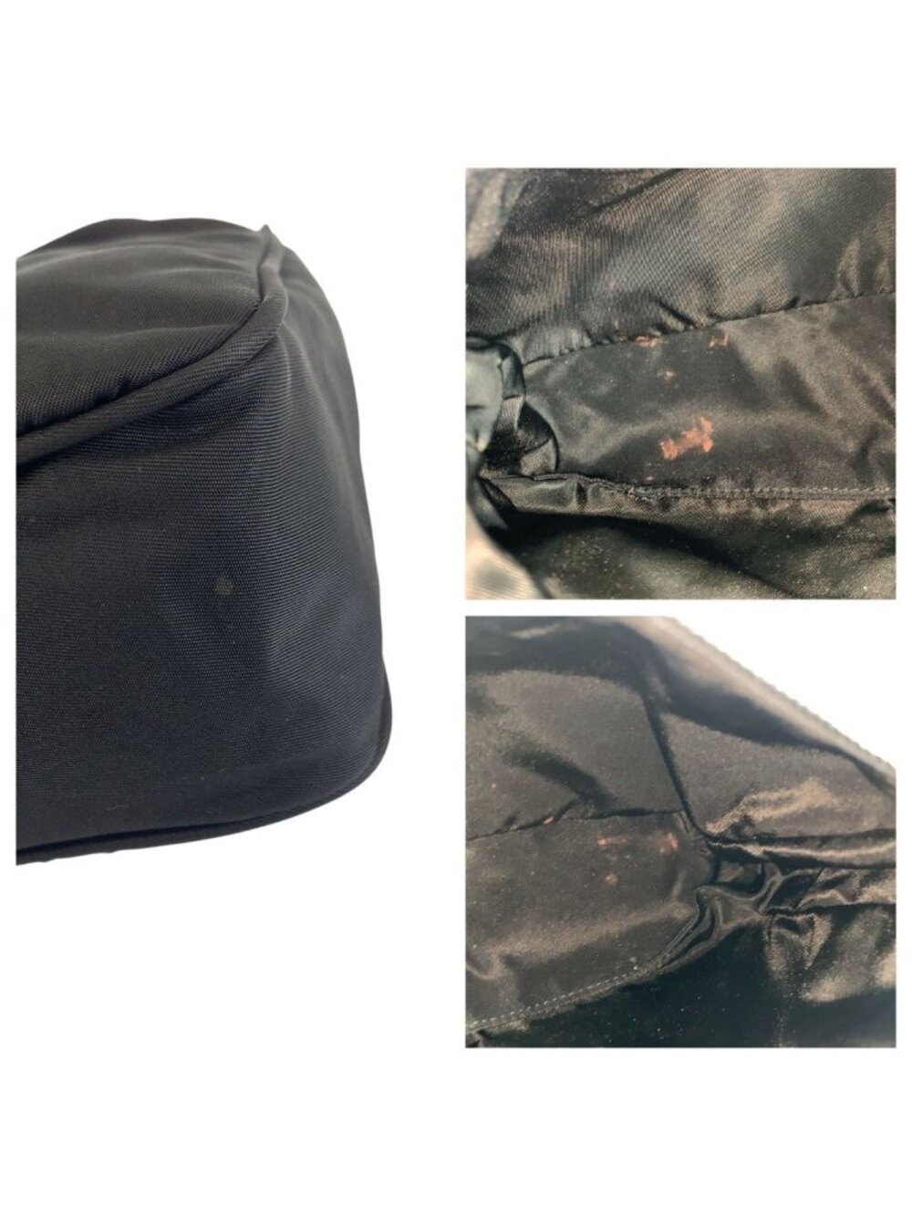 Prada Tessuto Black Silver Nylon Handbag Pouch - Picture 5 of 9